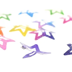 Kleurrijke haarspeldjes - glitter vlinders / sterren - 12 stuksHaarspelden