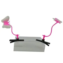 Roze vlinder / lang gras - haarclip - 2 stuksHaarspelden