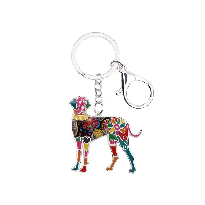 Great dane - enamel dog - metal keychainKeyrings