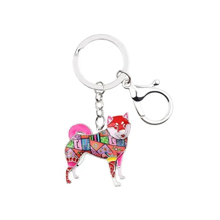 Shiba inu - emaille hond - metalen sleutelhangerSleutelhangers