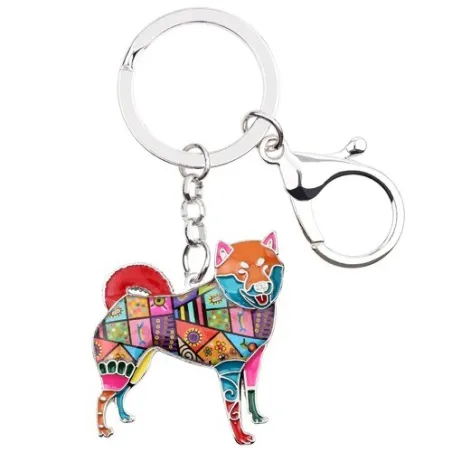 Shiba inu - emaille hond - metalen sleutelhangerSleutelhangers