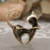 Emaille zwart-witte kat - retro brocheBroches