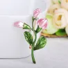 Prachtige roze tulp - kristallen brocheBroches