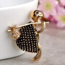 Lopende kristallen schildpad - vintage brocheBroches