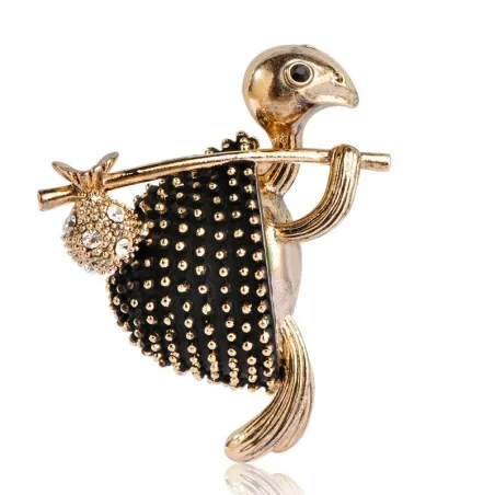 Lopende kristallen schildpad - vintage brocheBroches
