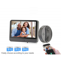Smart video doorbell - with peephole / PIR motion detection / APP / WiFi - remote controlSecurity cameras
