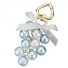 Crystal grapes - keychain with ribbon bowknotKeyrings