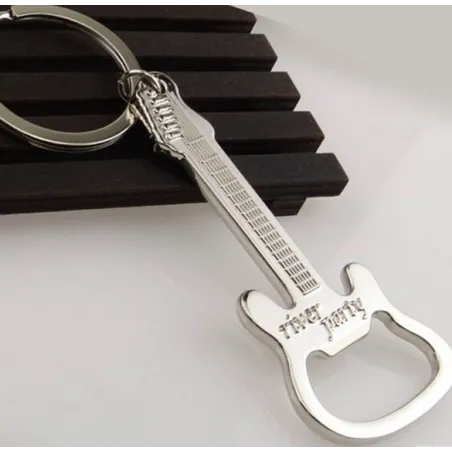 Guitar shaped bottle opener - metal keychainKeyrings