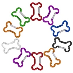 Multifunctionele karabijnhaak - sleutelhanger met aluminium gesp - 10 stuksSleutelhangers