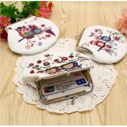 Retro small coin purse - with owls / floral printWallets