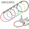 Sleutelhanger van roestvrij staaldraad - rond touw - schroefbare connectorSleutelhangers