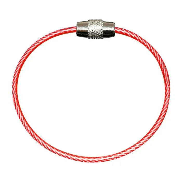 Sleutelhanger van roestvrij staaldraad - rond touw - schroefbare connectorSleutelhangers