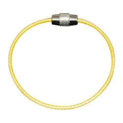 Sleutelhanger van roestvrij staaldraad - rond touw - schroefbare connectorSleutelhangers