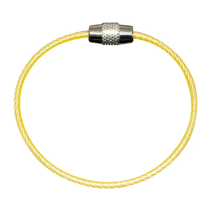 Sleutelhanger van roestvrij staaldraad - rond touw - schroefbare connectorSleutelhangers