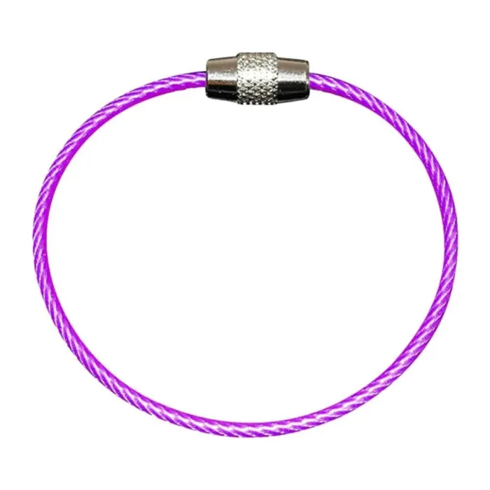 Sleutelhanger van roestvrij staaldraad - rond touw - schroefbare connectorSleutelhangers