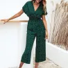 Klassieke jumpsuit met stippen - korte mouw - losse pijpenJumpsuits