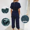 Classic polka dots jumpsuit - short sleeve - loose legJumpsuits
