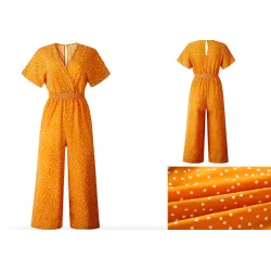 Klassieke jumpsuit met stippen - korte mouw - losse pijpenJumpsuits