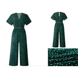 Klassieke jumpsuit met stippen - korte mouw - losse pijpenJumpsuits