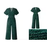 Classic polka dots jumpsuit - short sleeve - loose legJumpsuits