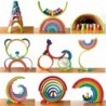 Creatieve bouwstenen - houten educatief speelgoed - regenboog / dozen / figuren van mensen / ballenHouten