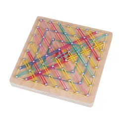 Creatieve graphics - rubberen banden / spijkers - houten puzzelbord - educatief speelgoedEducatief