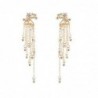 Classic long crystal earrings with stars streamlinedEarrings