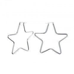 Large star hoop silver earringsEarrings