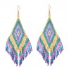 Ethnic style long earrings - with crystals beadsEarrings