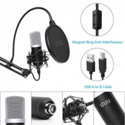 Podcast condensator microfoon - professionele PC streaming cardioïde - kit - USB - 192kHZ/24bitMicrofonen