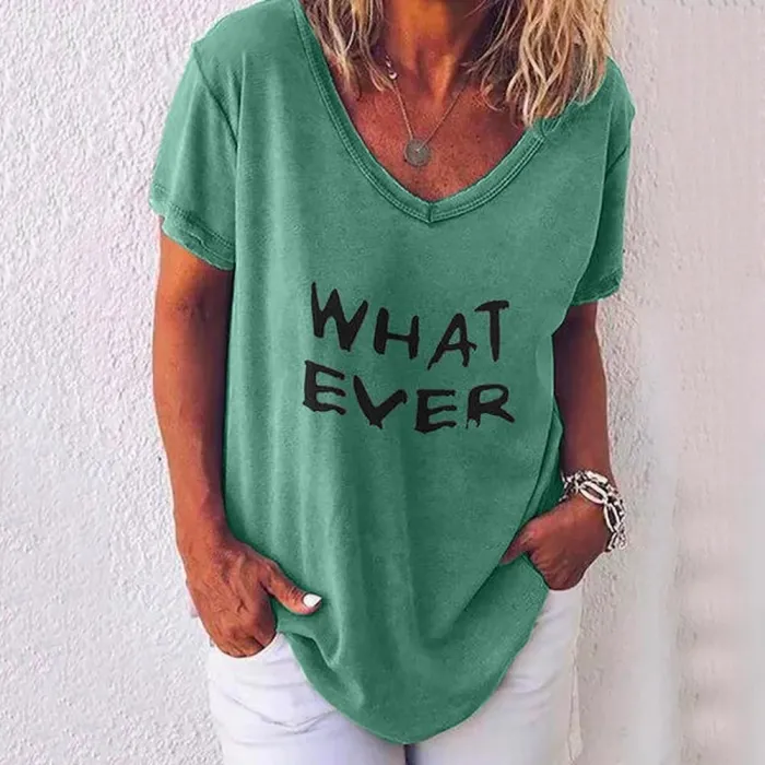 Classic loose t-shirt - short sleeve - letter printedBlouses & shirts