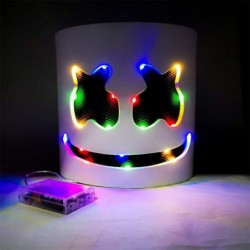 Marshmallow DJ-helm - lichtgevend volgelaatsmasker - met LEDFeest