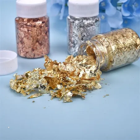Goudfolie papier - vlokken - confetti - voor epoxyhars ambacht / nail art / sieraden makenNagellak