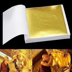 Glanzend bladgoud - vel papier - voor het vergulden van meubels / muren / knutselen / decoratie - 9 * 9 cm - 100 vellenDecoratie