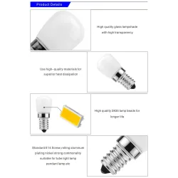 Fridge light bulb - SMD2835 LED - E14 - 3W - 220V - 2 piecesE14