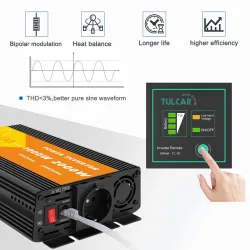 Zuivere sinusomvormer - DC 12V naar AC 220V 230V - autovoeding - omvormer - 1000WGereedschap & onderhoud