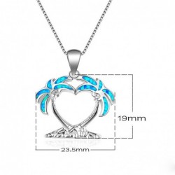 Coconut tree pendant - with blue opal - necklaceNecklaces