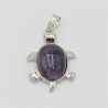 Silver tortoise pendant - for necklace - natural stoneNecklaces