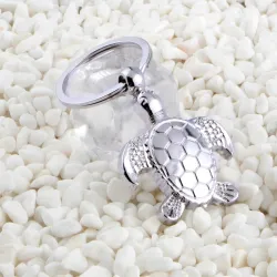 Modieuze metalen sleutelhanger met schildpadSleutelhangers