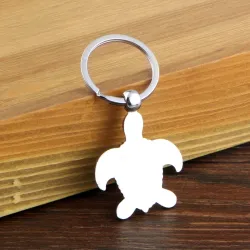 Modieuze metalen sleutelhanger met schildpadSleutelhangers