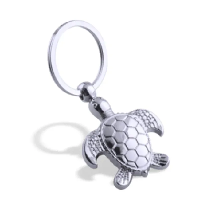 Modieuze metalen sleutelhanger met schildpadSleutelhangers