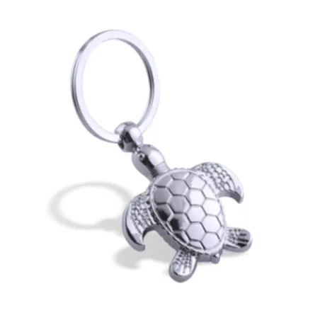 Modieuze metalen sleutelhanger met schildpadSleutelhangers