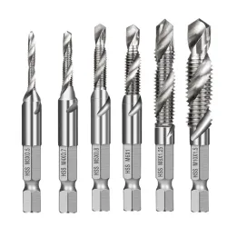 HSS boren - metrisch schroefdraad - zeskantschacht - 1/4 inch - M3 / M10 - 6 stuksBits & boren