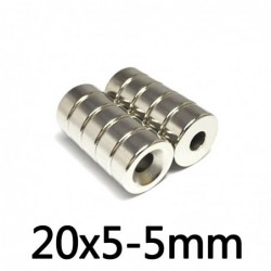 N35 - neodymium magnet - super strong round countersunk - with 5mm hole - 20mm * 5mmN35