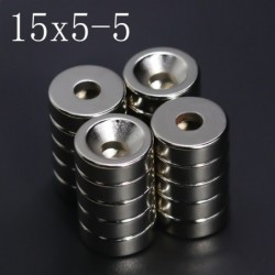 N35 - neodymium magnet - super strong round disc - 15mm * 5mm - with 5mm holeN35