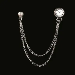 Broche met een Koreaanse trend - speld met een horloge en een kettingBroches