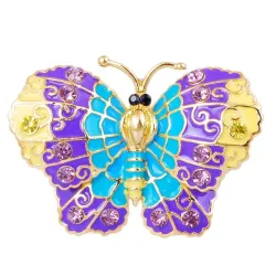 Elegante vintage broche met kristallen vlinderBroches