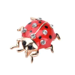 Kristallen broche met kleine insecten - bij / lieveheersbeestje / mieren / vogel / slakBroches