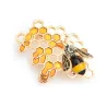 Emaille bij / honingraat - elegante brocheBroches
