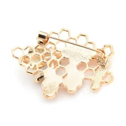 Emaille bij / honingraat - elegante brocheBroches